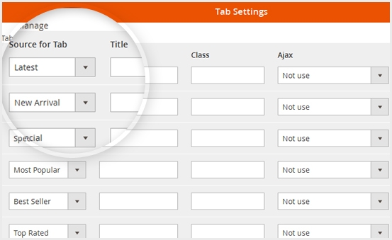 1. Tab setting