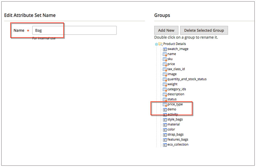 2.Select a Attribute Sets for the attribute