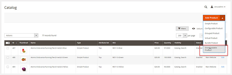 2. create downloadable products Magento 2