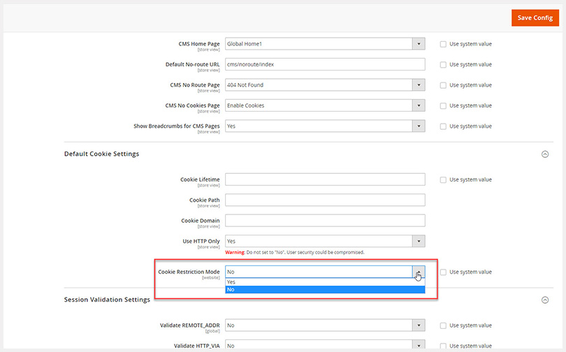 5. Manage Cookies Policy Magento 2