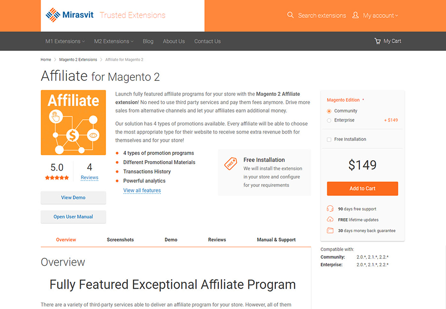 Magento 2 Affiliate Extension