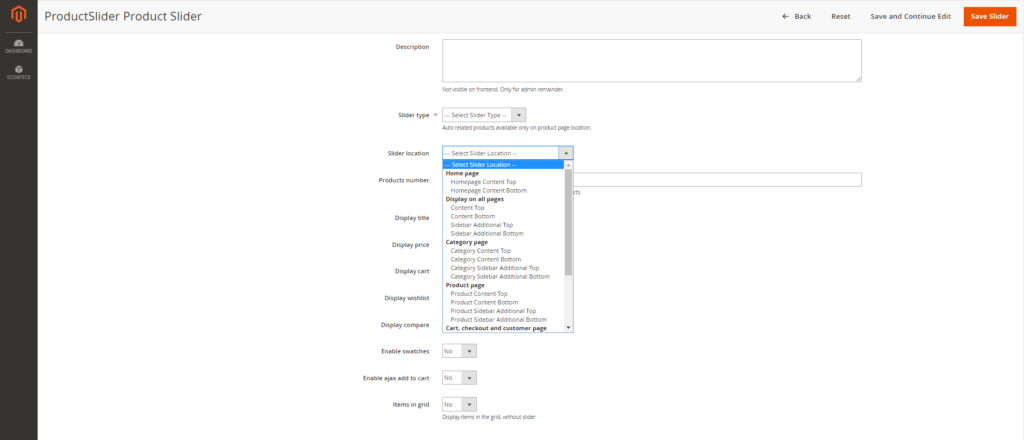 how to use: choose silder location with Magento 2 Recommended Products