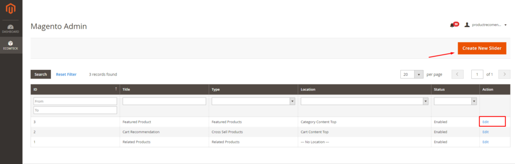 how to create and edit product silders with Magento 2 Recommended Products