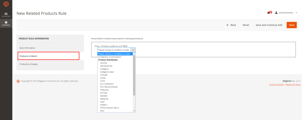 how to use: set products to match with Magento 2 Recommended Products