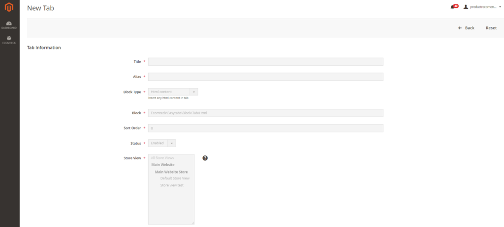 how to use tab information with Magento 2 auto Recommended Products