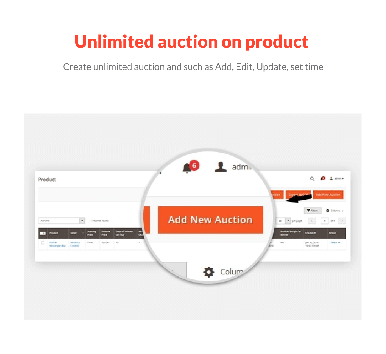 Magento 2 Auction Unlimited Auction on Product